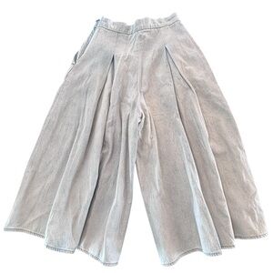 A.B.S. Allen Schwartz Light Wash Wide Leg Denim Culottes Skirt Pants Size 25